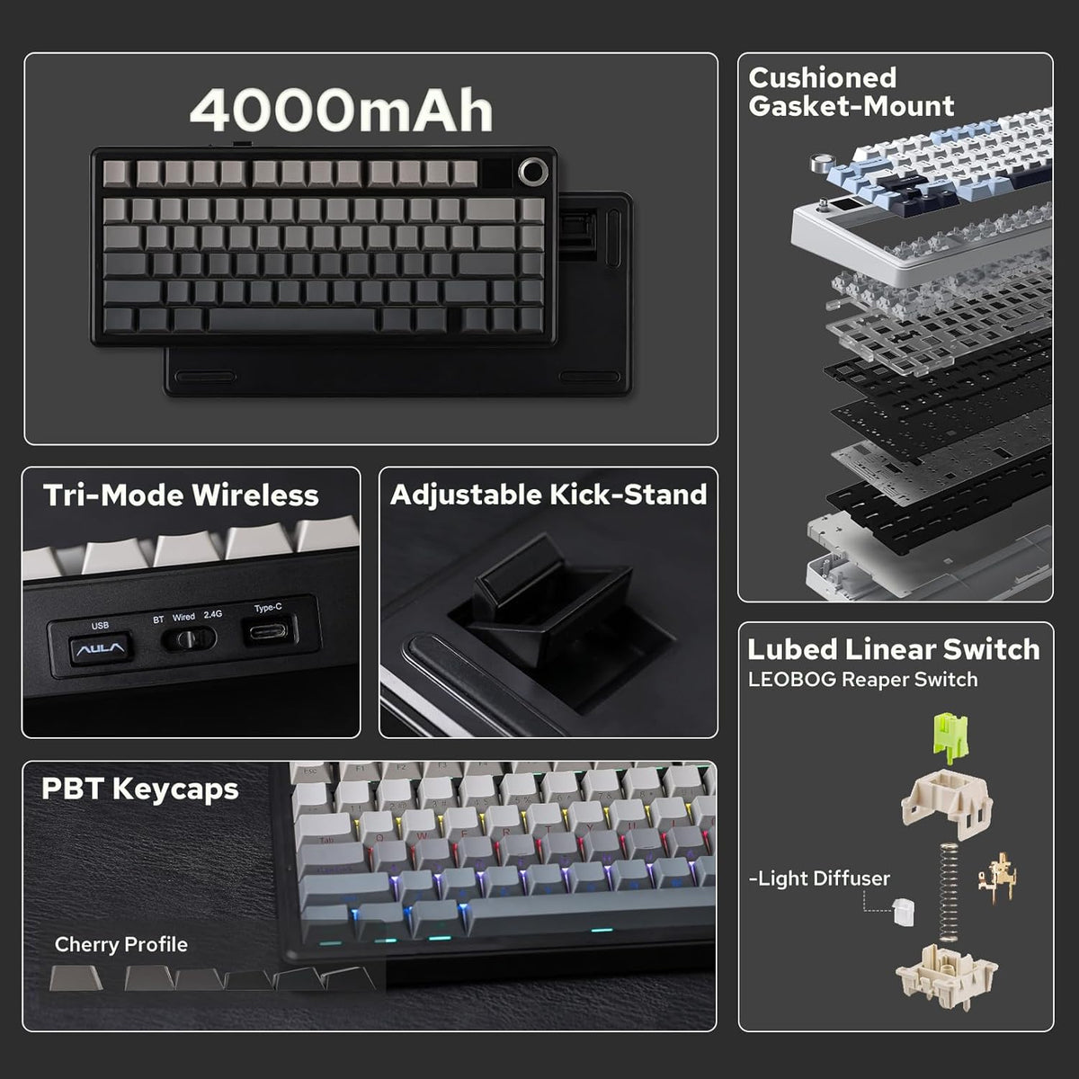 AULA F75 Max – Premium 75% Mechanical Keyboard with Smart Display — view 1