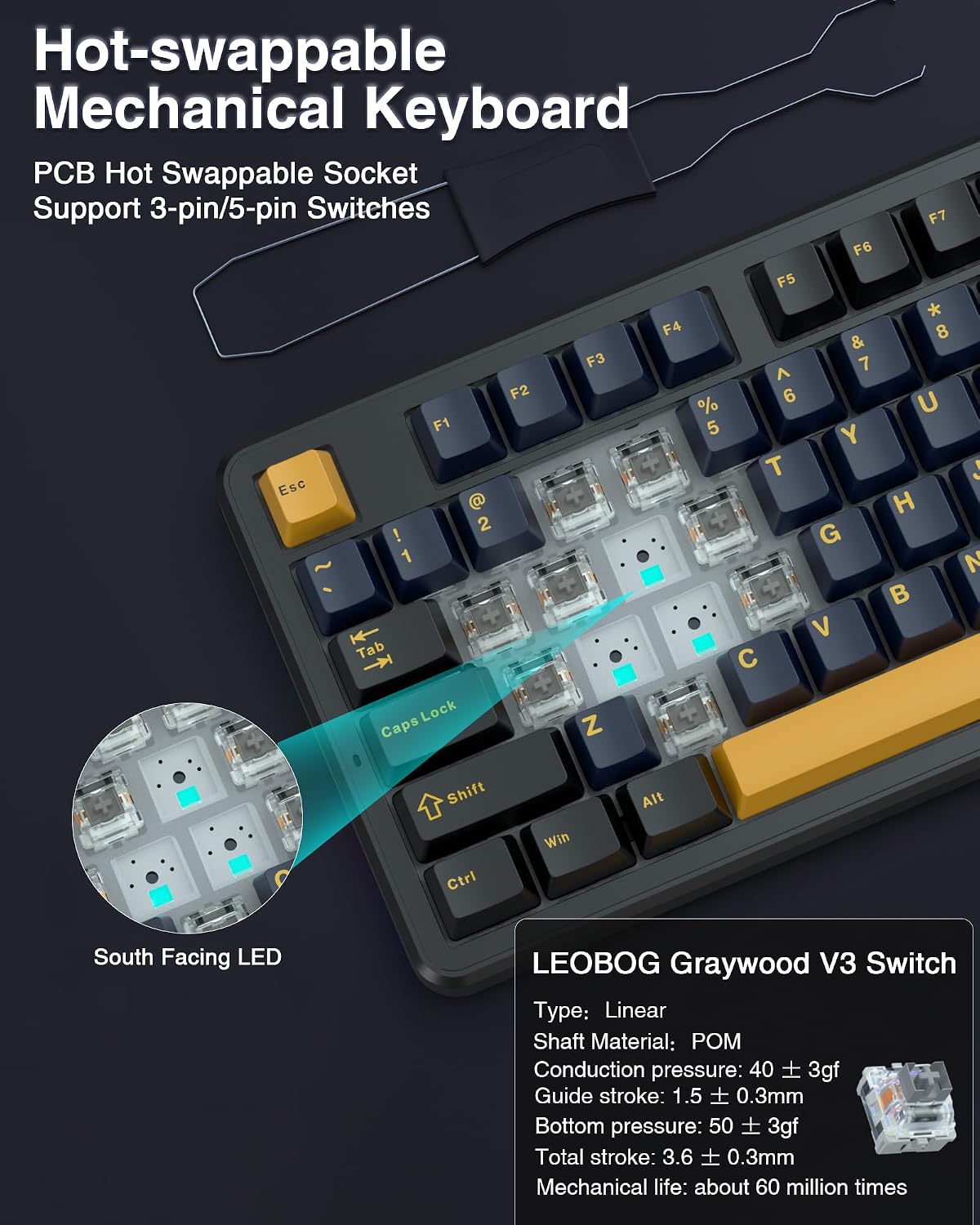 AULA F87 – Compact 87-Key Mechanical Keyboard — view 3