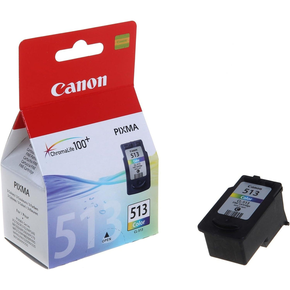 Canon CLI 513 Color Original Ink Cartridge for Canon PIXMA MX360, MX350, MX420, iP2700, iP2702, MP230, MP240, MP250, MP252, MP260, MP270, MP272, MP280, MP282, MP480, MP490, MP492, MP495, MP499, MX320, MX330, MX340, MX410 atomoffice