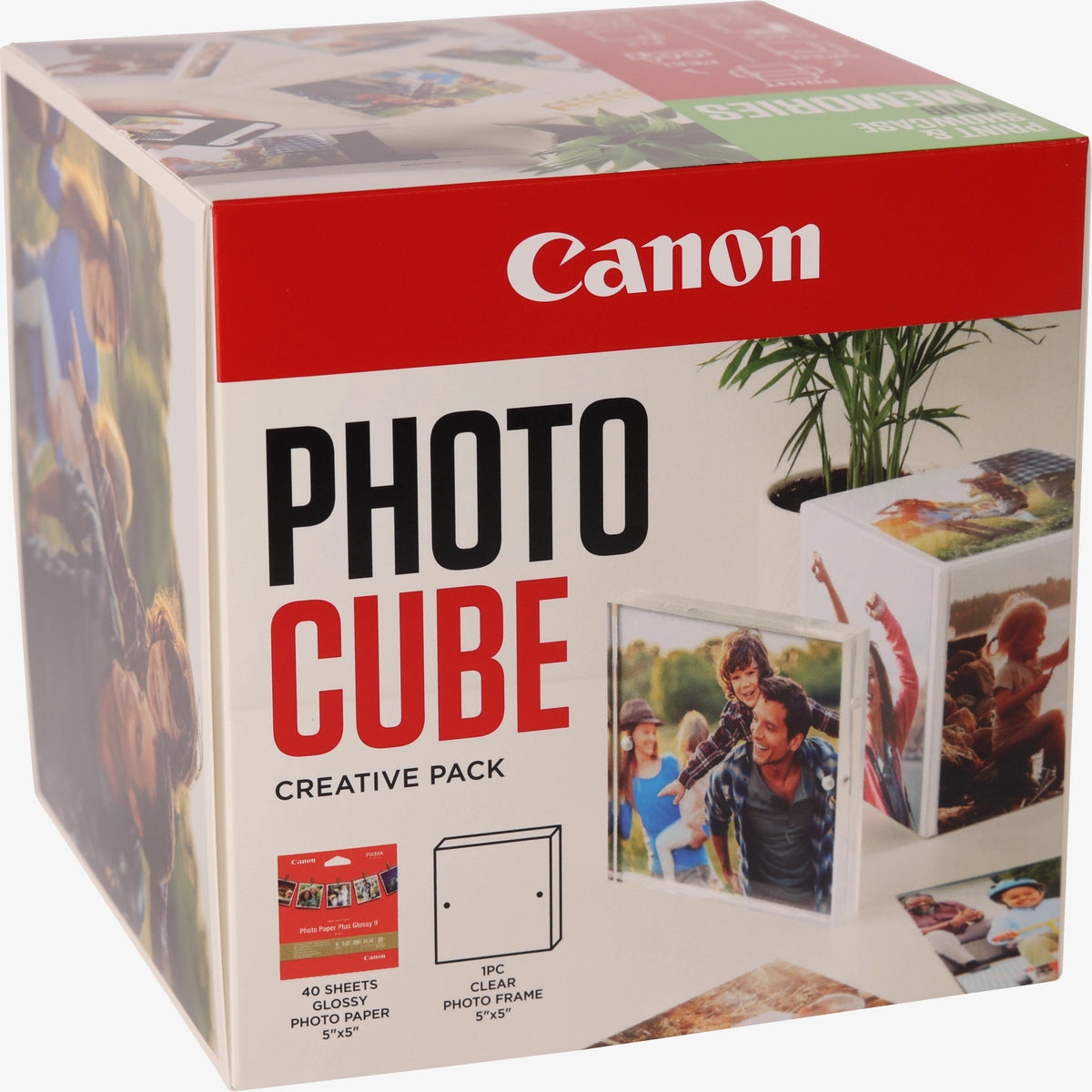 Canon Photo Cube and Frame + PP-201 5x5 Photo Paper Plus Glossy II 40 sheets - Creative Pack atomoffice