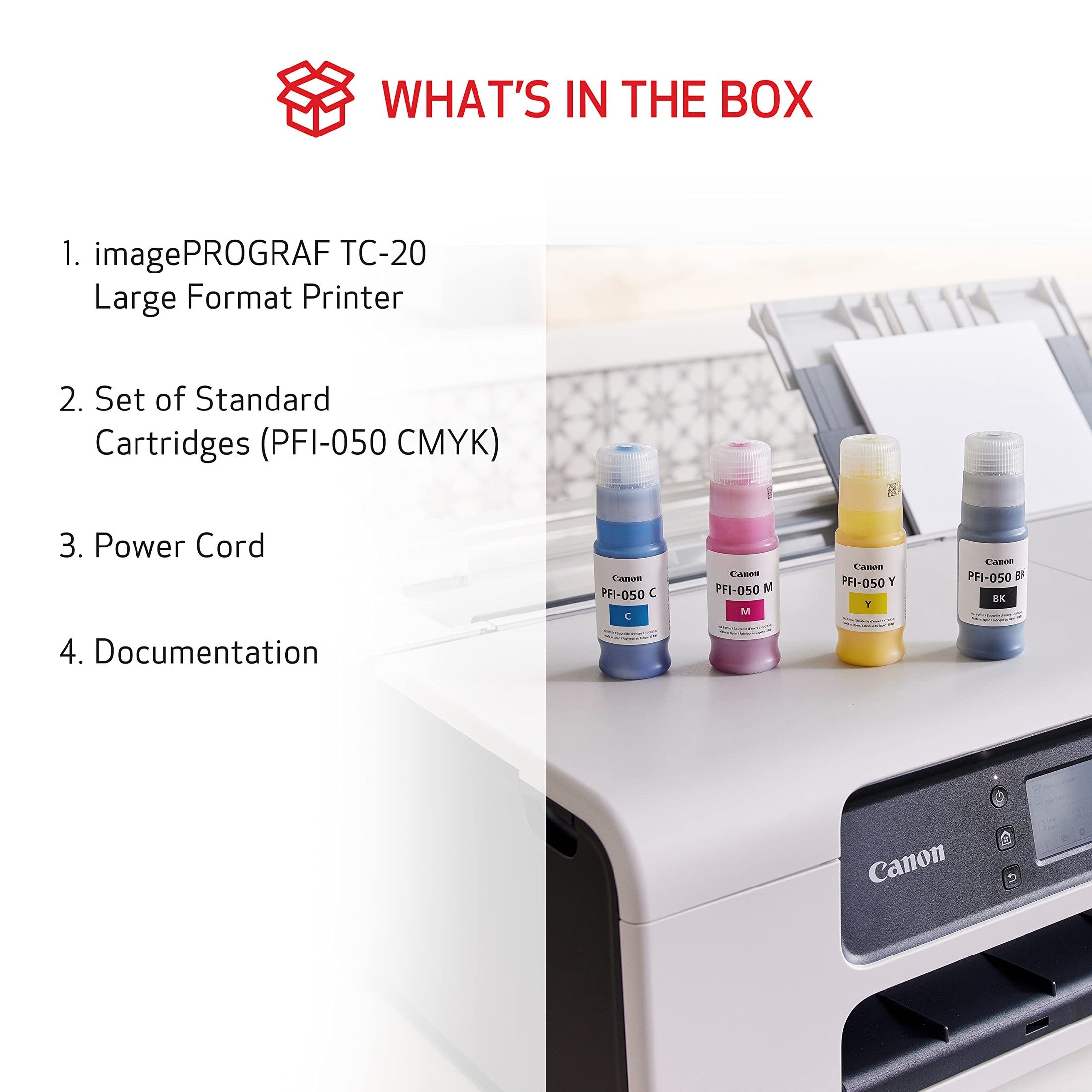 Canon imagePROGRAF TC20 Large Format Desktop Plotter - 24" Roll, A3/A4 Feeder atomoffice