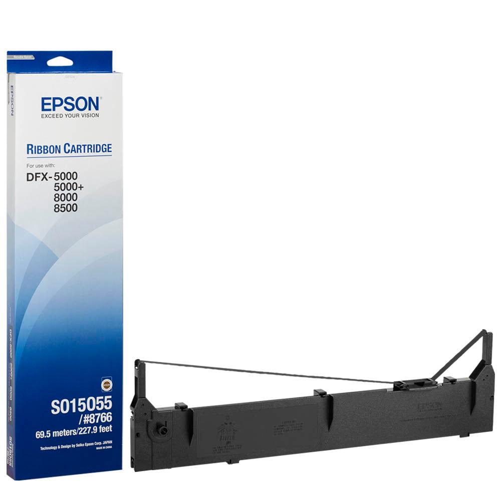Epson DFX-8000 Black Ribbon Cartridge | for DFX-5000/ 5000+/ 8000/ 8500 - S015055 atomoffice