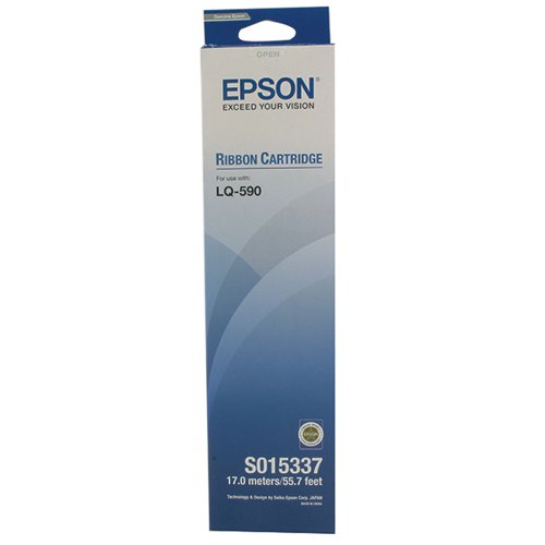 Epson LQ-590 Black Ribbon Cartridge | for LQ-590 Series - S015337 atomoffice