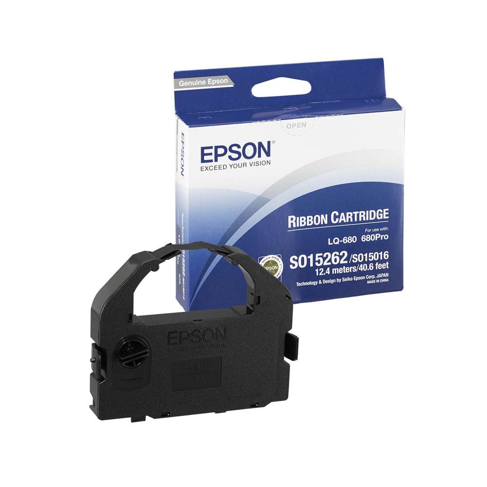 Epson LQ680 BLACK Ribbon Cartridge | for LQ-670/ 680/ 680pro/ 860/ 1060/ 25xx - S015262 atomoffice