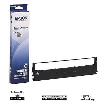 Epson LX-350 Black Ribbon Cartridge | for LX-300+II Series and LX-350 Series - C13S015637 atomoffice