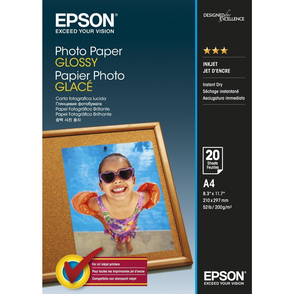 Epson Photo Paper Glossy, A4 20 sheets C13S042538 atomoffice