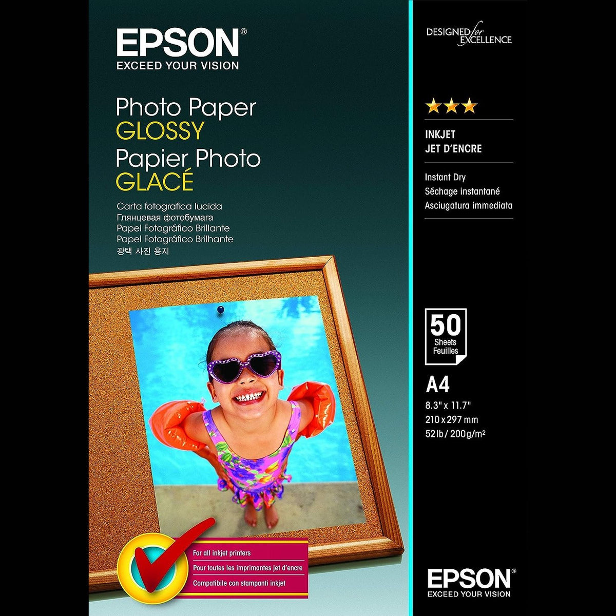 Epson Photo Paper Glossy, A4 50 sheets C13S042539 atomoffice