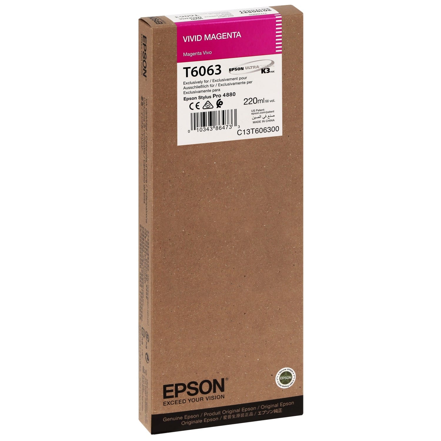 Epson T606 220ml Original Ink Cartridge for Epson Stylus Pro 4880 Printer atomoffice