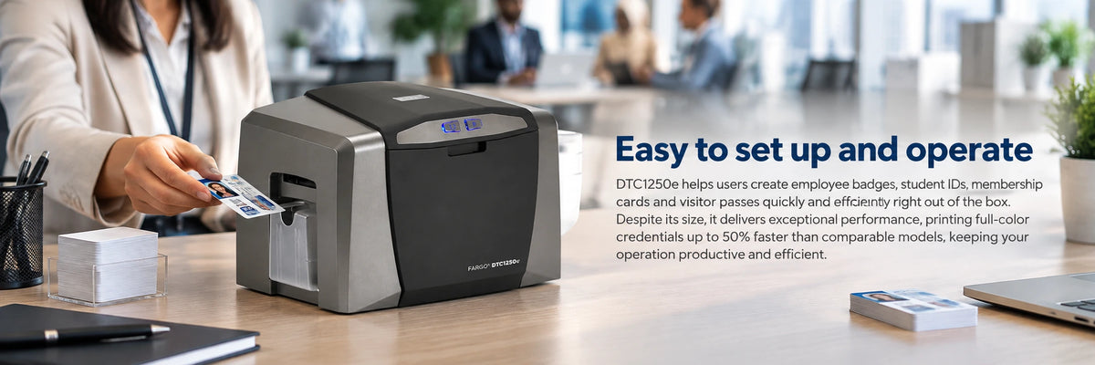HID FARGO DTC1250e ID Card Printer & Encoder — view 1