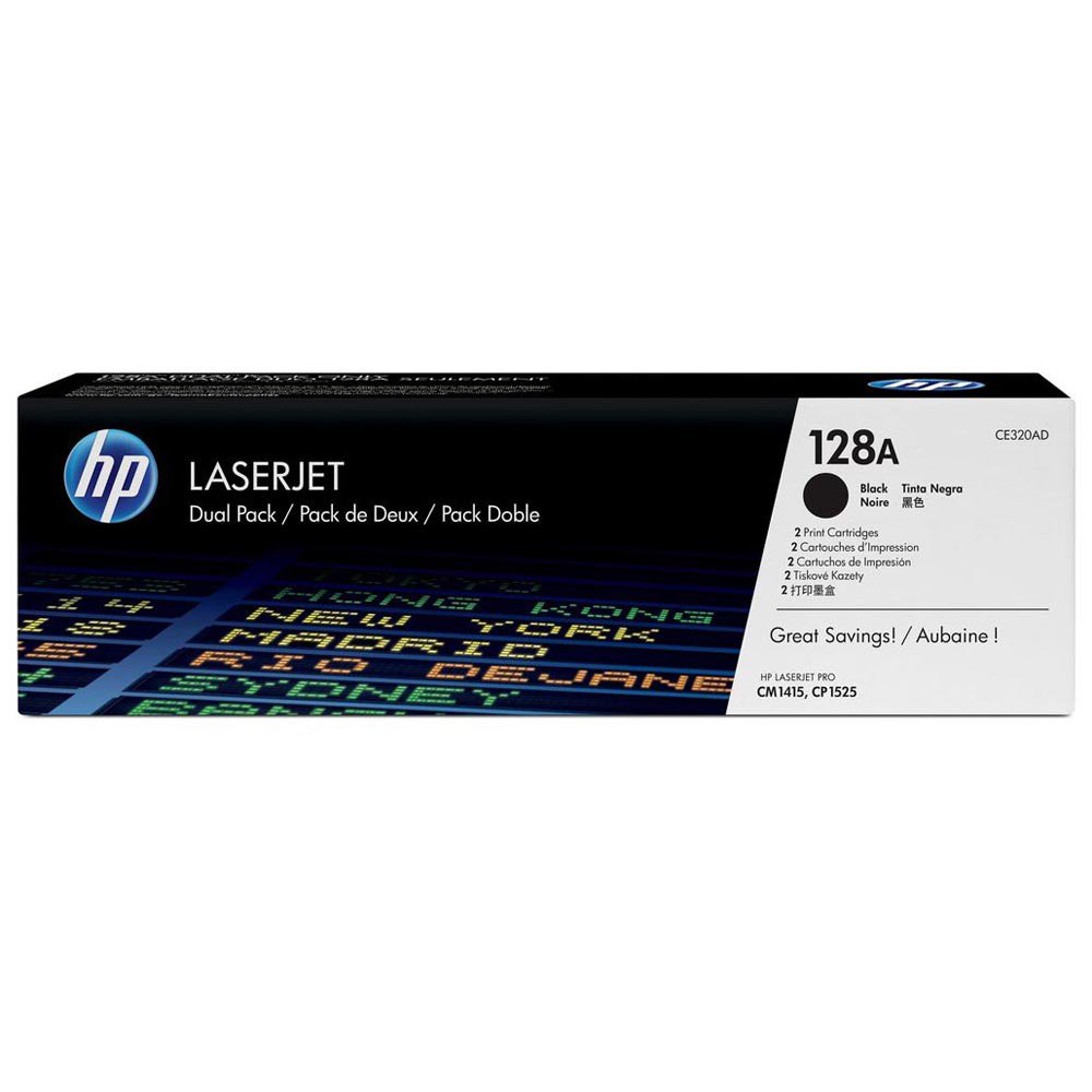 HP 128A CE320AD Dual Pack Original Laser Toner Cartridge atomoffice