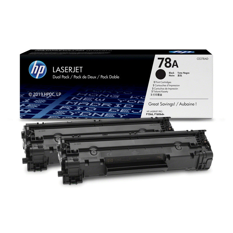 HP 78A 2-pack Original Toner Cartridges for HP LaserJet Pro M1536, M1537, M1538, M1539, P1566, P1606 Printers atomoffice