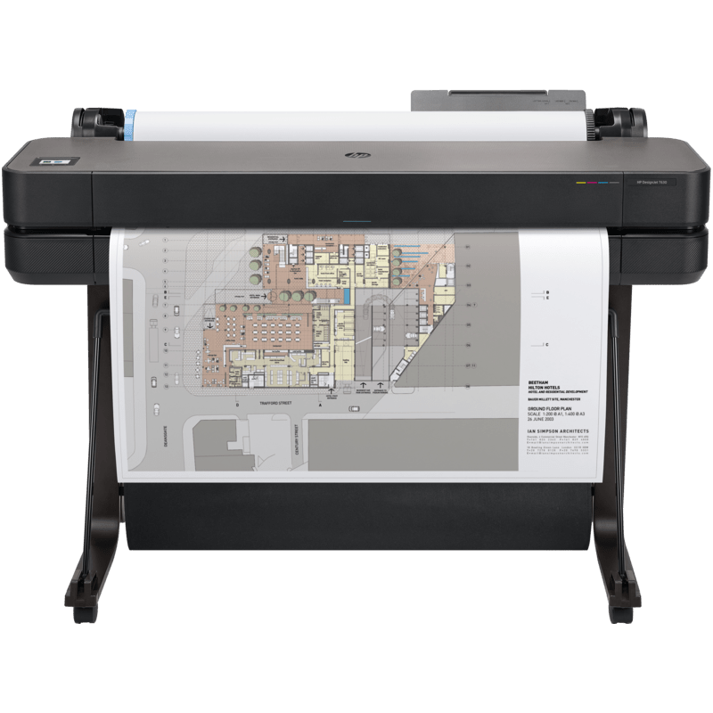 HP DesignJet T630 36-inch Large Format Wireless Plotter Printer in Modern Office Design | 5HB11A atomoffice