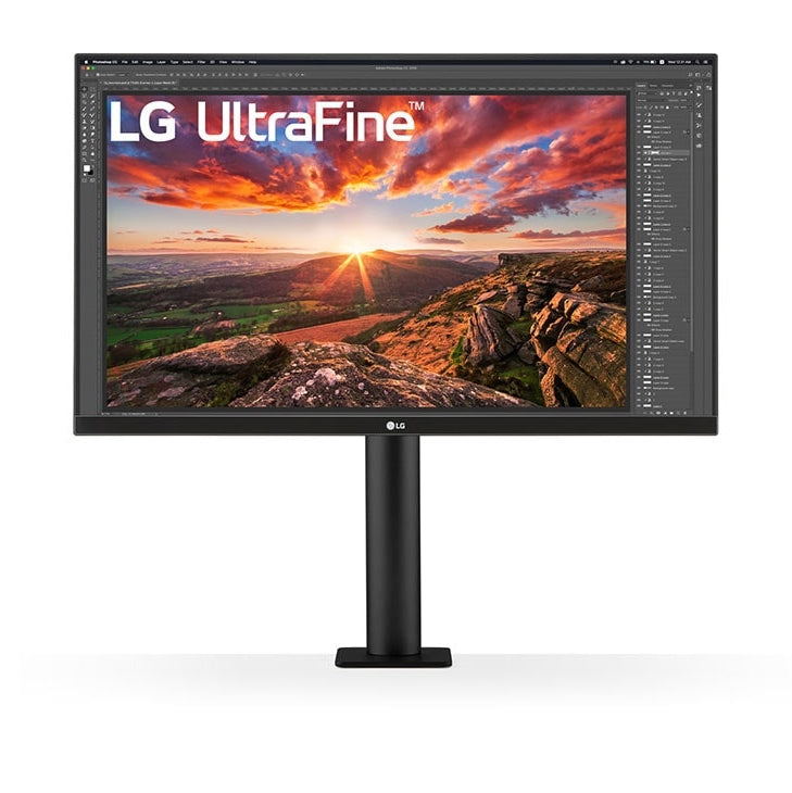 LG UltraFine Ergo UN880 4K UHD IPS Monitor, USB-C 60W, Ergonomic Clamp Stand - DP, HDMI atomoffice