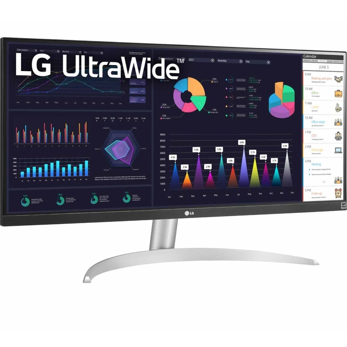 LG 29" 29WQ600-W Flat UltraWide FHD Monitor IPS Panel 100Hz- DP,HDMI,USB-C