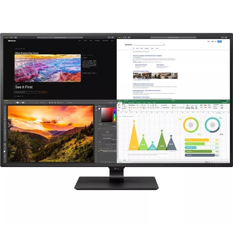 LG 43" 43UN700-B Flat UHD Monitor, IPS Panel 60Hz- DP,HDMI,USB-C atomoffice
