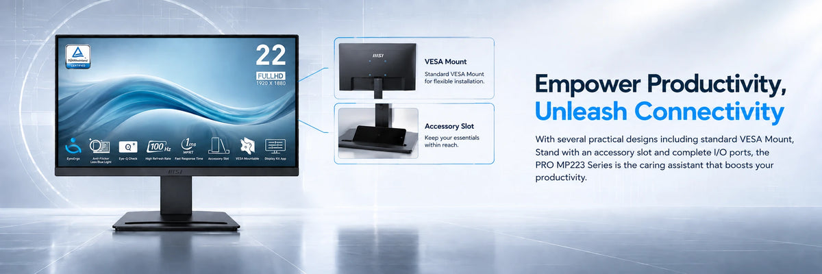 MSI PRO MP223 E2 22" FHD Monitor, 100Hz VA — view 3