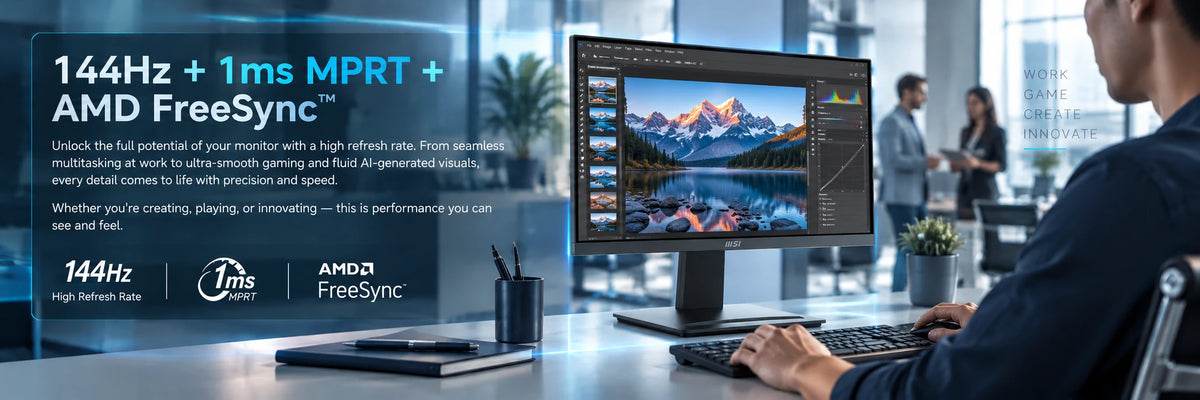 MSI PRO MP241 E14V 24" FHD Monitor, 144Hz VA — view 2