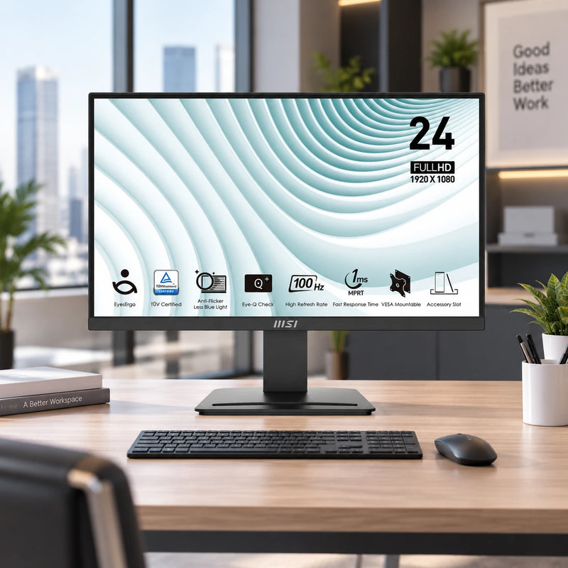 MSI PRO MP2412 24" FHD Monitor, 100Hz VA