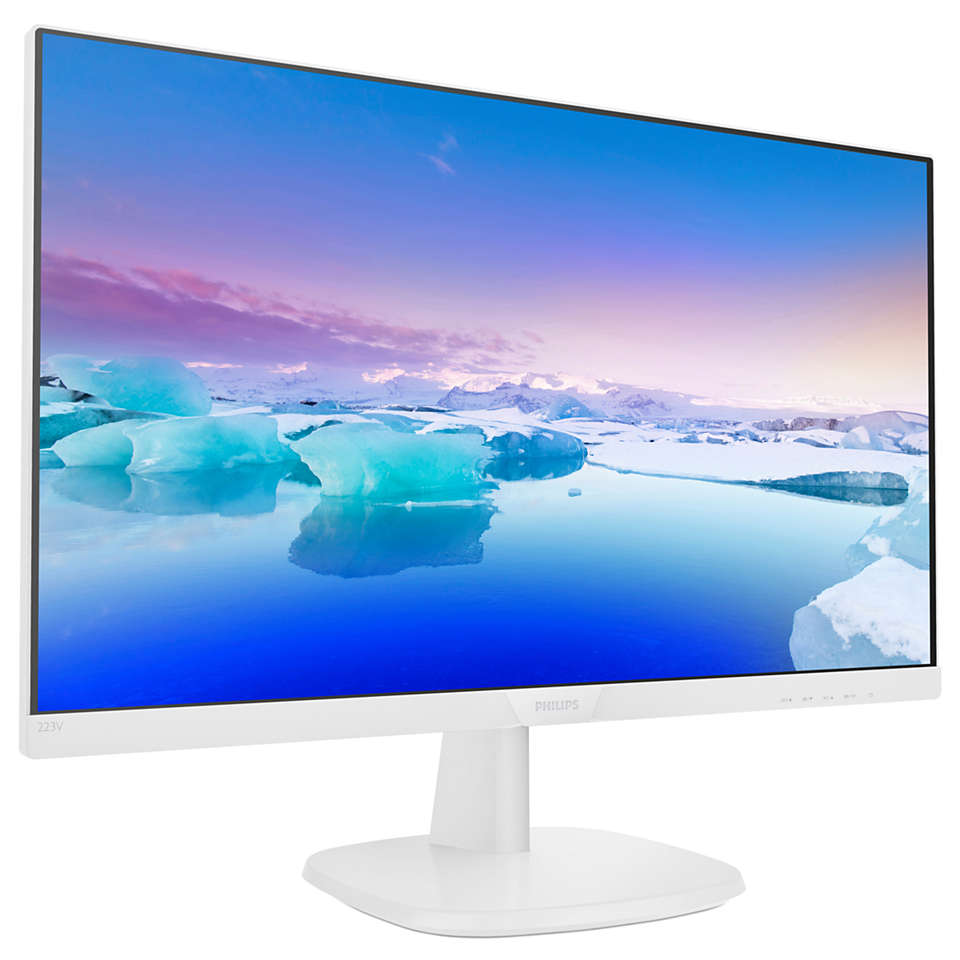 Philips 22inch Flat FHD Monitor IPS Panel 75Hz- HDMI, VGA, Speaker, White - 223V7QHAW/89 atomoffice