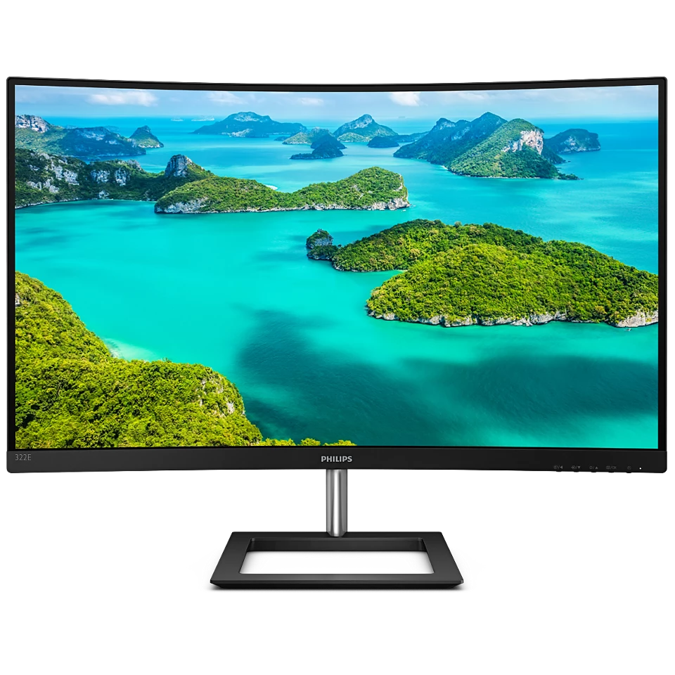 Philips 32 inch Super-Curved Frameless Full HD VA Monitor, Adaptive-Sync 75Hz, VESA 322E1C Black atomoffice