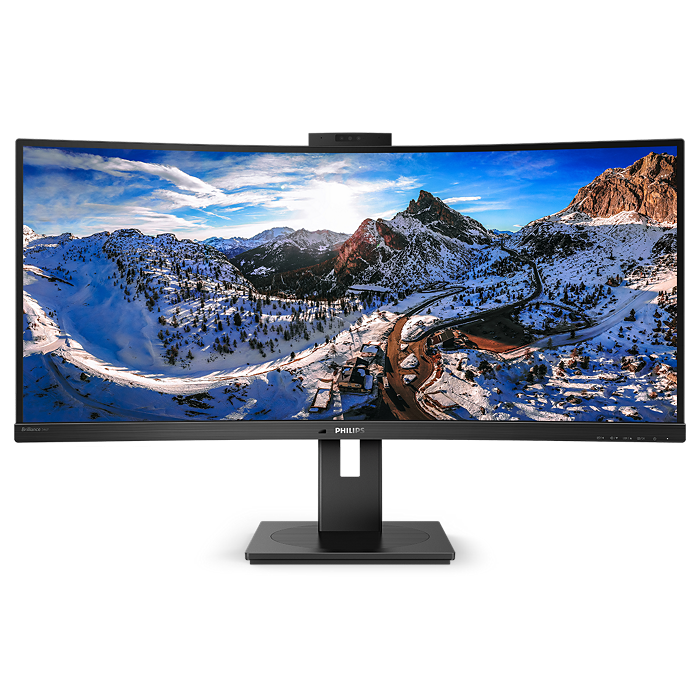 Philips 34" 346P1CRH Curve UltraWide WQHD Monitor VA panel 100Hz- DP, HDMI, USB-C with bulit in Webcam and Speaker atomoffice