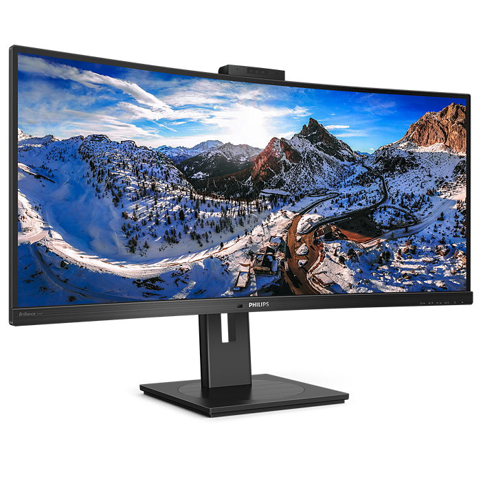 Philips 34" 346P1CRH Curve UltraWide WQHD Monitor VA panel 100Hz- DP, HDMI, USB-C with bulit in Webcam and Speaker atomoffice