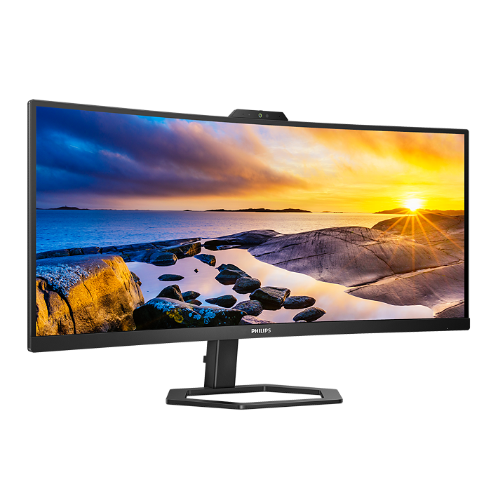 Philips 34" 34E1C5600HE Curve UltraWide WQHD Monitor VA panel 100Hz- DP, HDMI, USB-C with bulit in Webcam and Speaker atomoffice