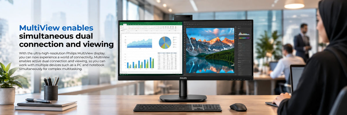 Philips 34B2U3600CH 34" Curved UltraWide WQHD Monitor with USB-C Docking and Pop-up Webcam — view 1