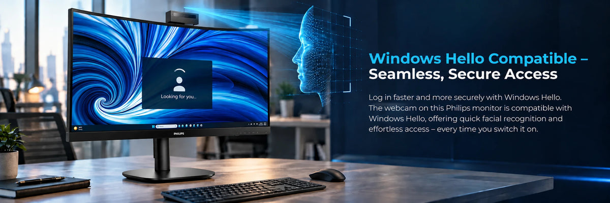 Philips 34B2U3600CH 34" Curved UltraWide WQHD Monitor with USB-C Docking and Pop-up Webcam — view 4