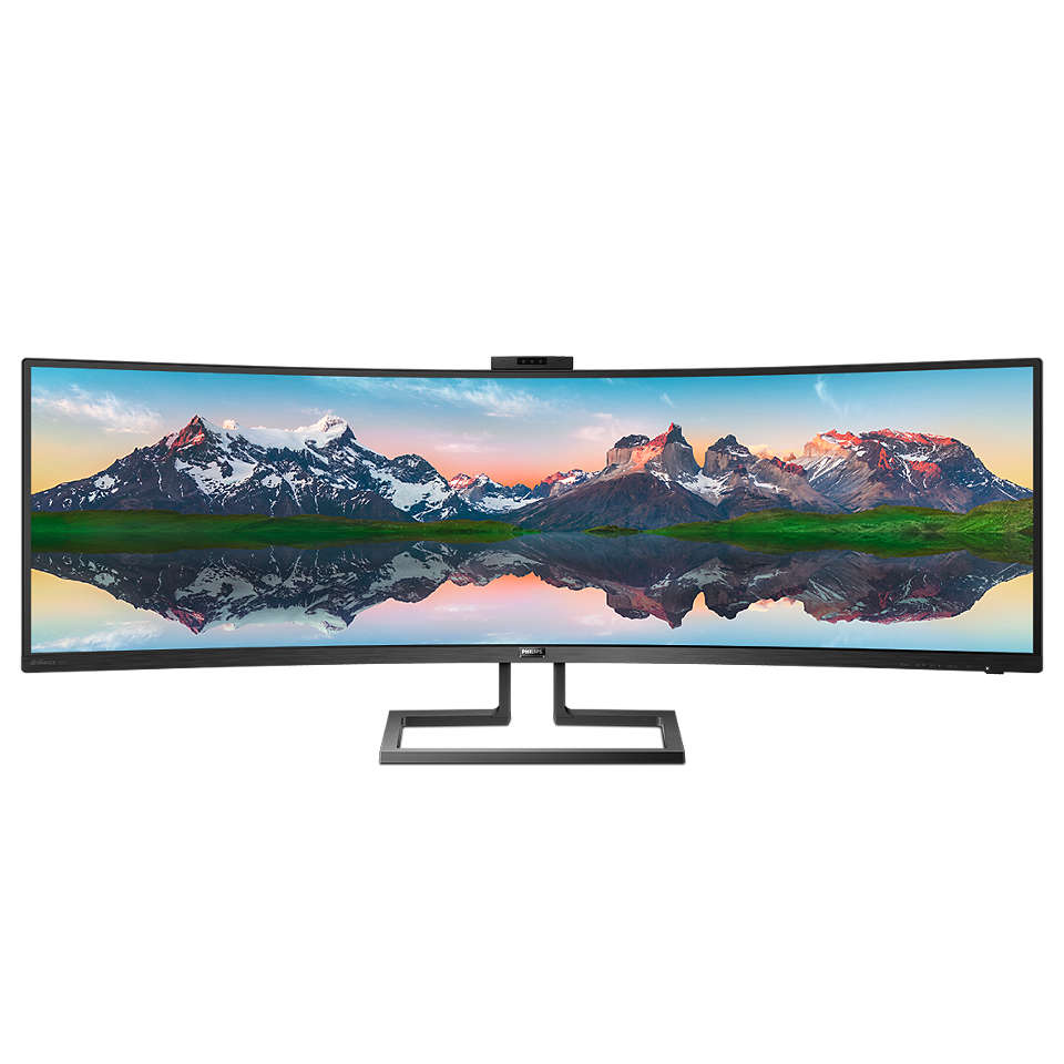 Philips 49" 499P9H1 SuperWide Curved DQHD Monitor VA panel 70Hz- DP,HDMI,USB, Built-in Speaker and Webcam atomoffice