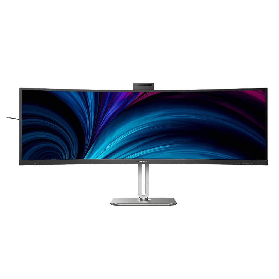 Philips 49" 49B2U5900CH Curved SuperWide 4K DQHD Monitor, VA LCD Panel 75Hz- DP,HDMI,USB-C with built in webcam and speaker atomoffice