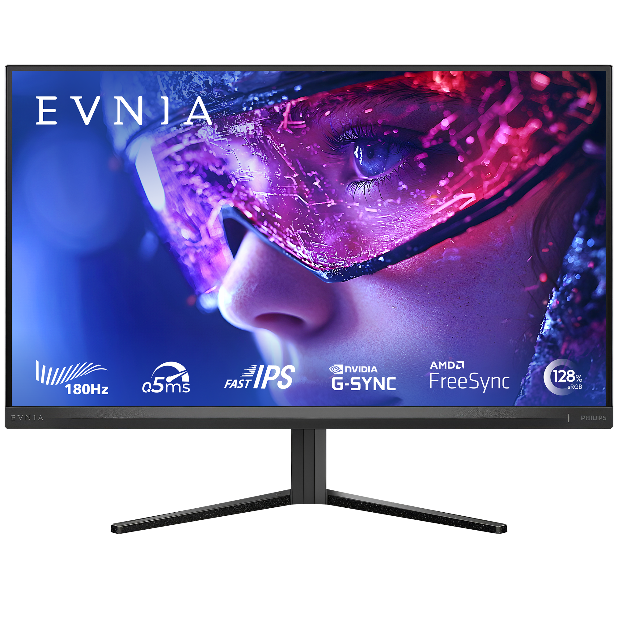 Philips Evnia 27M2N3200L Gaming Monitor, 27" IPS Display, FHD Resolution, 180Hz Refresh Rate, 0.5ms Smart MBR Response Time, AMD FreeSync & NVIDIA G-Sync Technology, Black | 27M2N3200L atomoffice