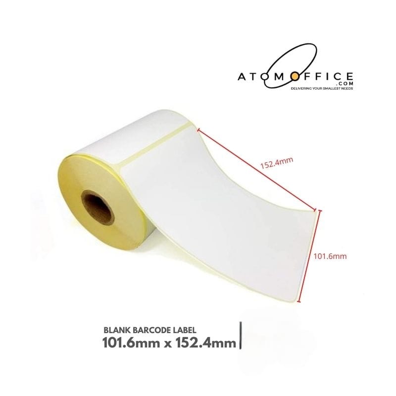 Plain Barcode Label 101.6mm X 152.4mm 500 Labels/Roll atomoffice