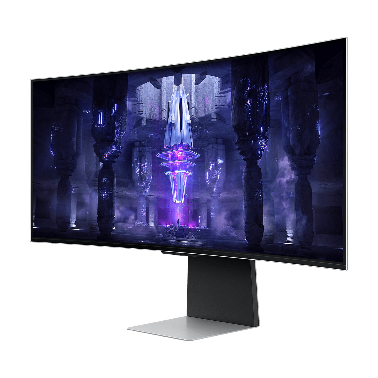 Samsung 34" LS34BG850 Odyssey 1800R Curved UWQHD Monitor OLED panel 175Hz-MicroHDMI, MiniDP, USB-C & Speakers, Silver atomoffice