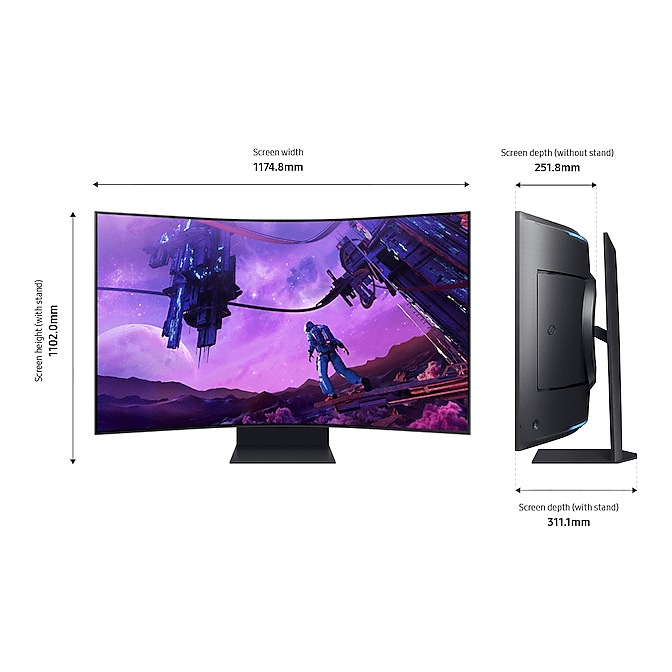 Samsung 55" LS55BG970 Odyssey Ark Curved 1000R UHD Monitor VA panel 165Hz- HDMI,USB Hub atomoffice