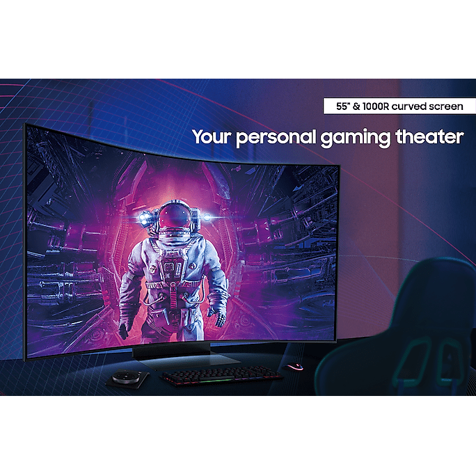 Samsung 55" LS55BG970 Odyssey Ark Curved 1000R UHD Monitor VA panel 165Hz- HDMI,USB Hub atomoffice