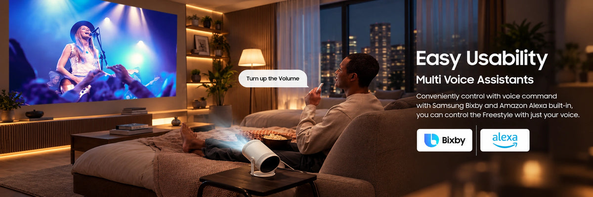 Samsung The Freestyle 2nd Gen LFF3C Portable Smart Projector, Full HD, 360-Degree Sound — view 2