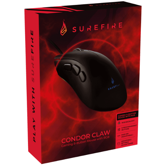 SureFire Condor Claw Gaming 8 Button Mouse with RGB atomoffice