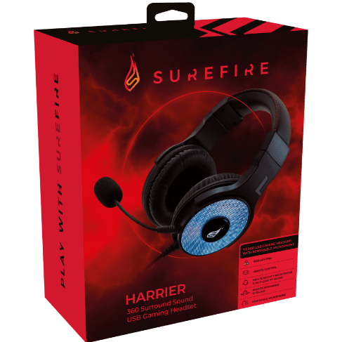 SureFire Harrier 360 Surround Sound USB Gaming Headset atomoffice