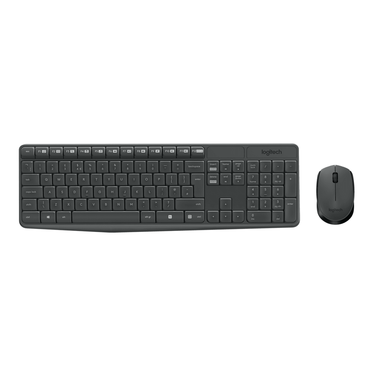 Logitech MK235 Wireless Keyboard and Mouse Combo 920-007931 - Grey, English International atomoffice
