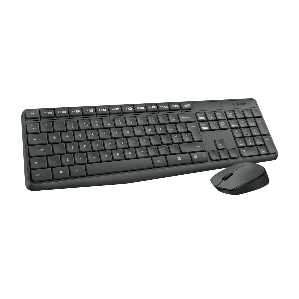 Logitech MK235 Wireless Keyboard and Mouse Combo 920-007931 - Grey, English International atomoffice