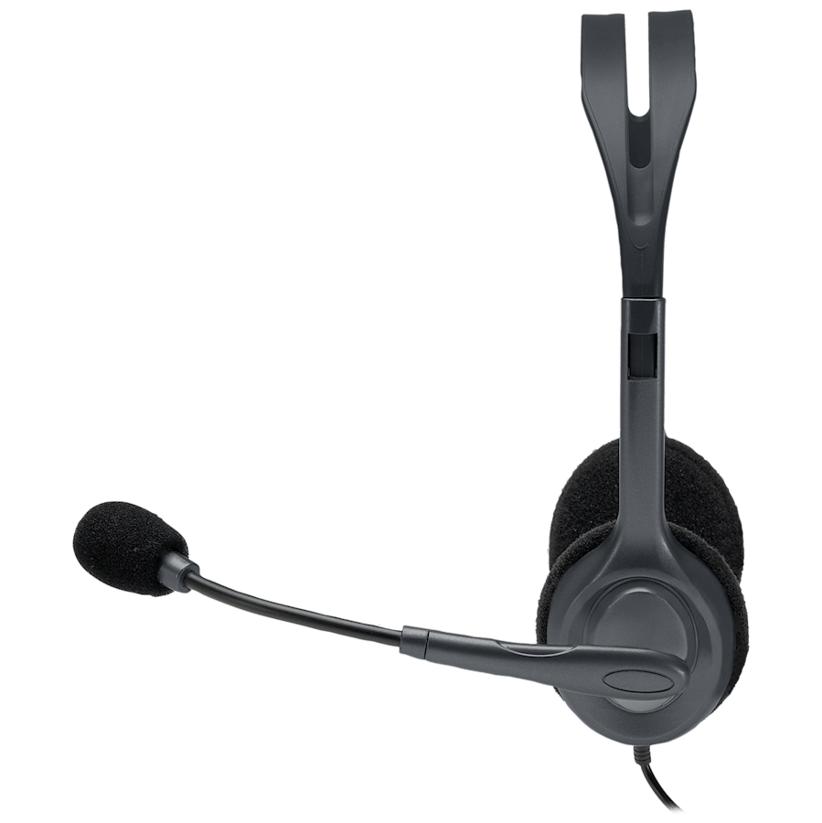 Logitech H111 Wired Stereo Headset 981-000593 - Black, Single 3.5 mm Jack atomoffice