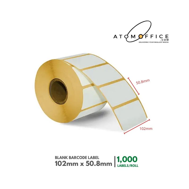 Plain Barcode Label 102mm X 50.8mm 1000 Labels/Roll atomoffice