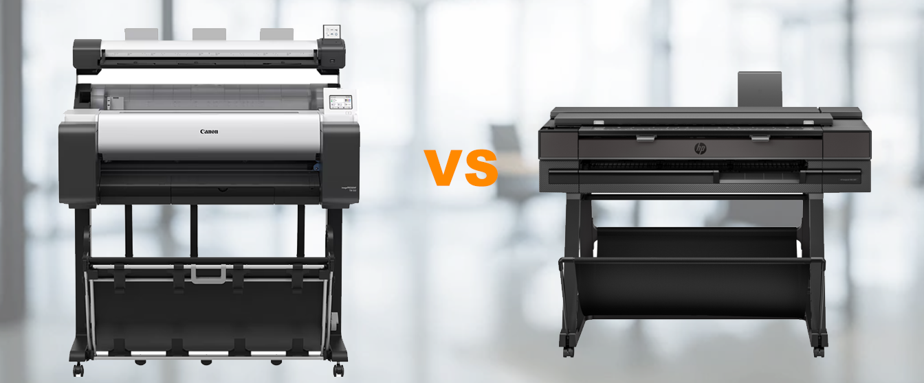 Two Popular 36″ Plotters Compared: Canon TM-350 MFP (Lm36) vs HP DesignJet T850 MFP