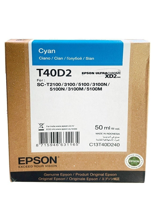 Epson T40D UltraChrome XD2 High Capacity Ink Cartridge for SureColor SC-T2100, SC-T3100, SC-T5100