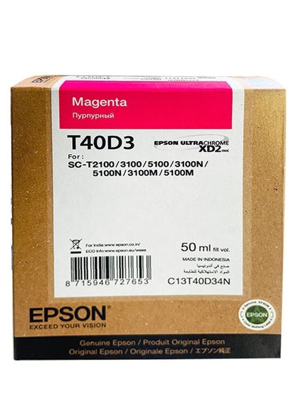 Epson T40D UltraChrome XD2 High Capacity Ink Cartridge for SureColor SC-T2100, SC-T3100, SC-T5100
