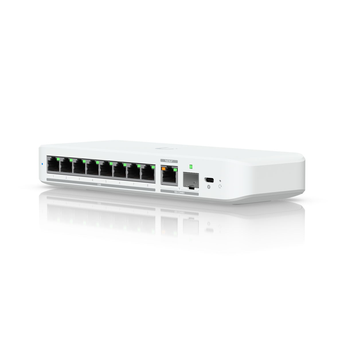 Ubiquiti UniFi Switch Flex 2.5G, 8-Port 2.5 GbE Switch, 10 GbE RJ45/SFP+ Combo Uplink, PoE+ or USB-C Powered atomoffice