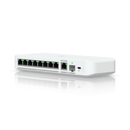 Ubiquiti UniFi Switch Flex 2.5G, 8-Port 2.5 GbE Switch, 10 GbE RJ45/SFP+ Combo Uplink, PoE+ or USB-C Powered atomoffice