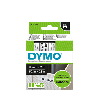 Dymo D1 Label Tape 12mm x 7m Black on Clear 45010 atomoffice