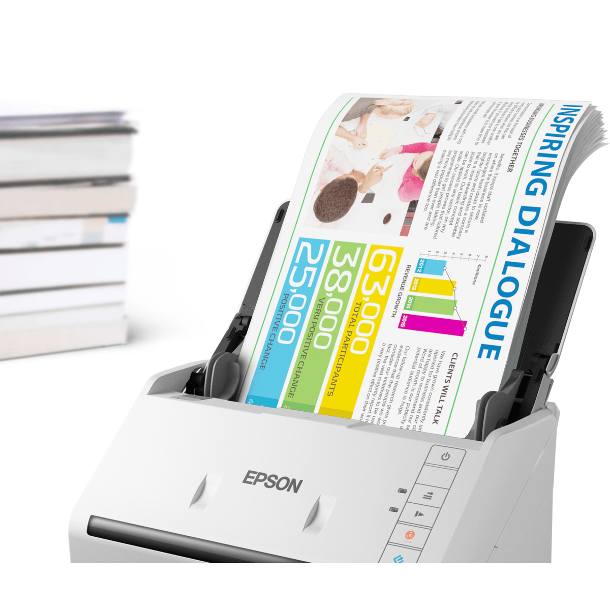Epson WorkForce DS-770II Document Scanner, Duplex, 600 dpi B11B262401BE atomoffice